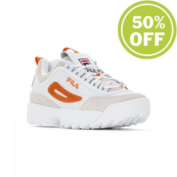 Fila Disruptor Low Wmn Women's Sneakers - White Orange,NZ 12-6179